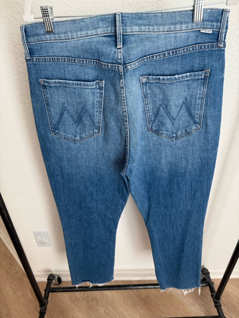 MOTHER Pixie Dazzler High-Rise Button-Fly Distressed Jeans - Light Blue - Picture 7 of 15